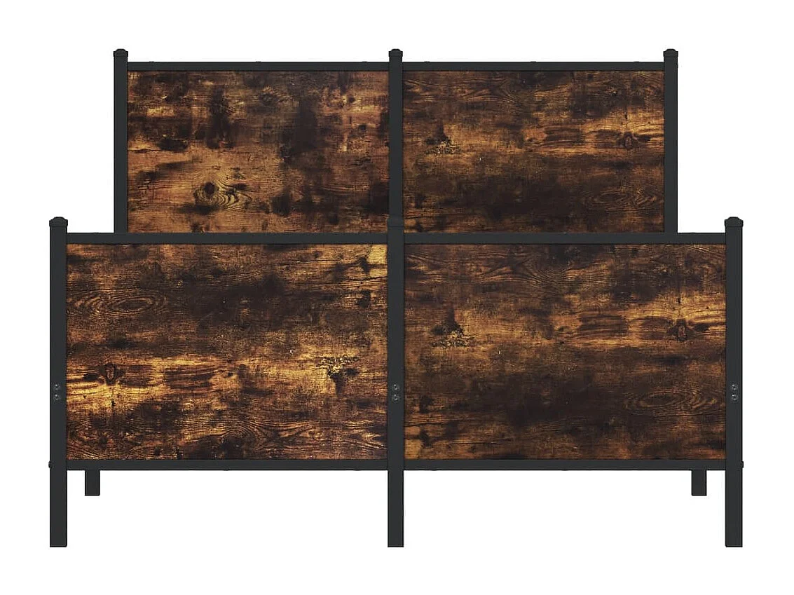 Cadre de lit en métal sans matelas chêne fumé 120x190 cm