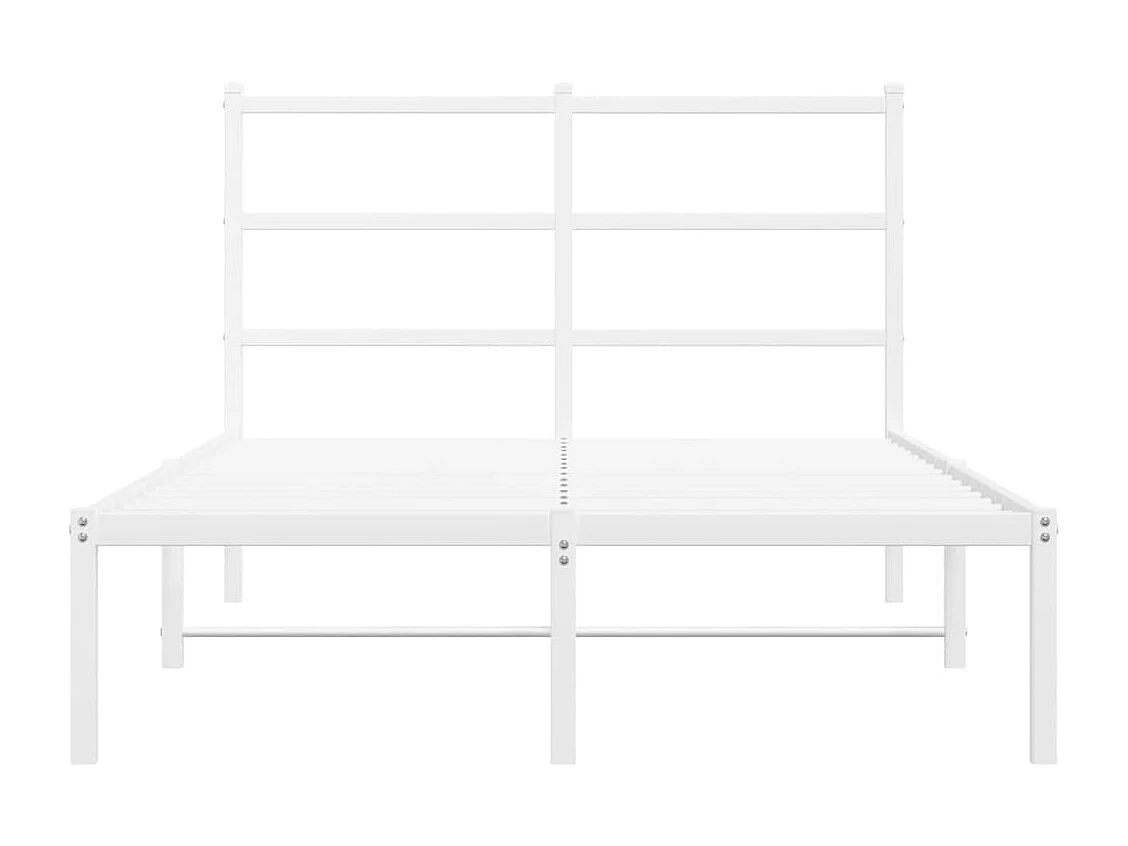 Estructura cama sin colchón con cabecero metal blanco 120x190cm