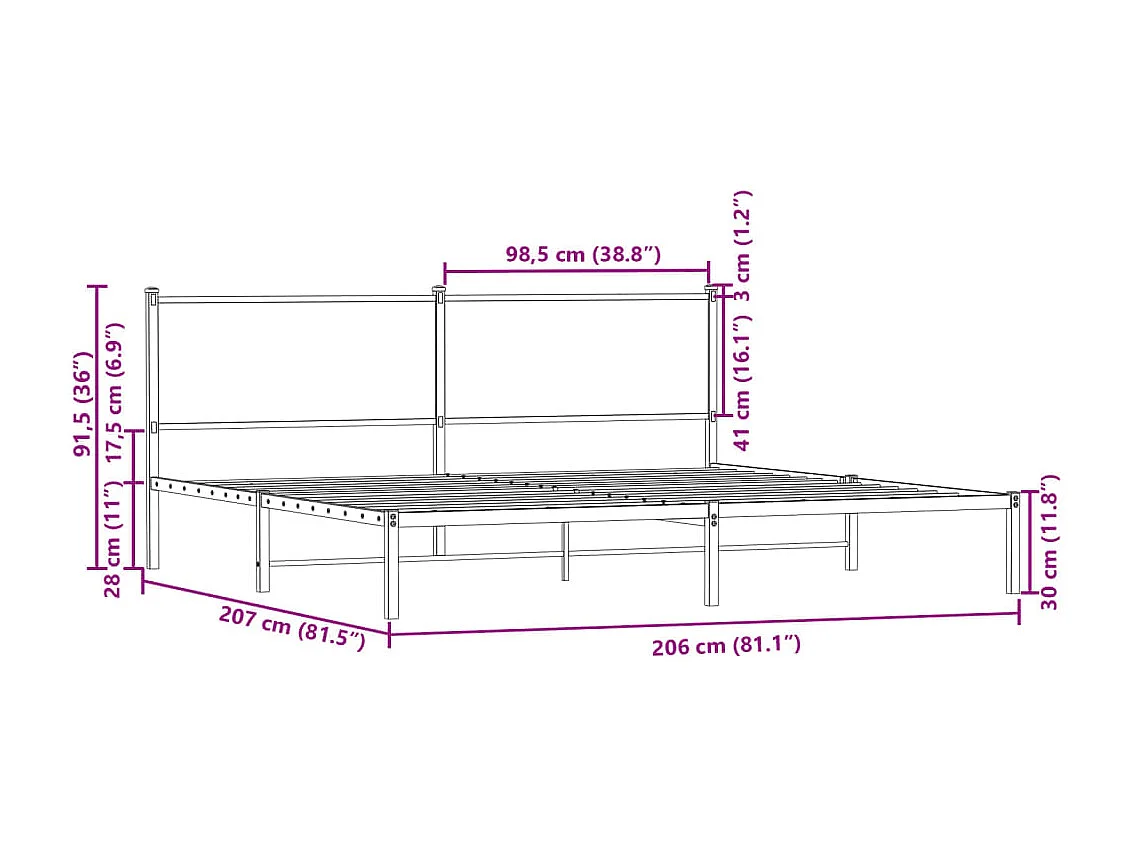 Cadre de lit sans matelas cire marron 150x200cm bois pin massif