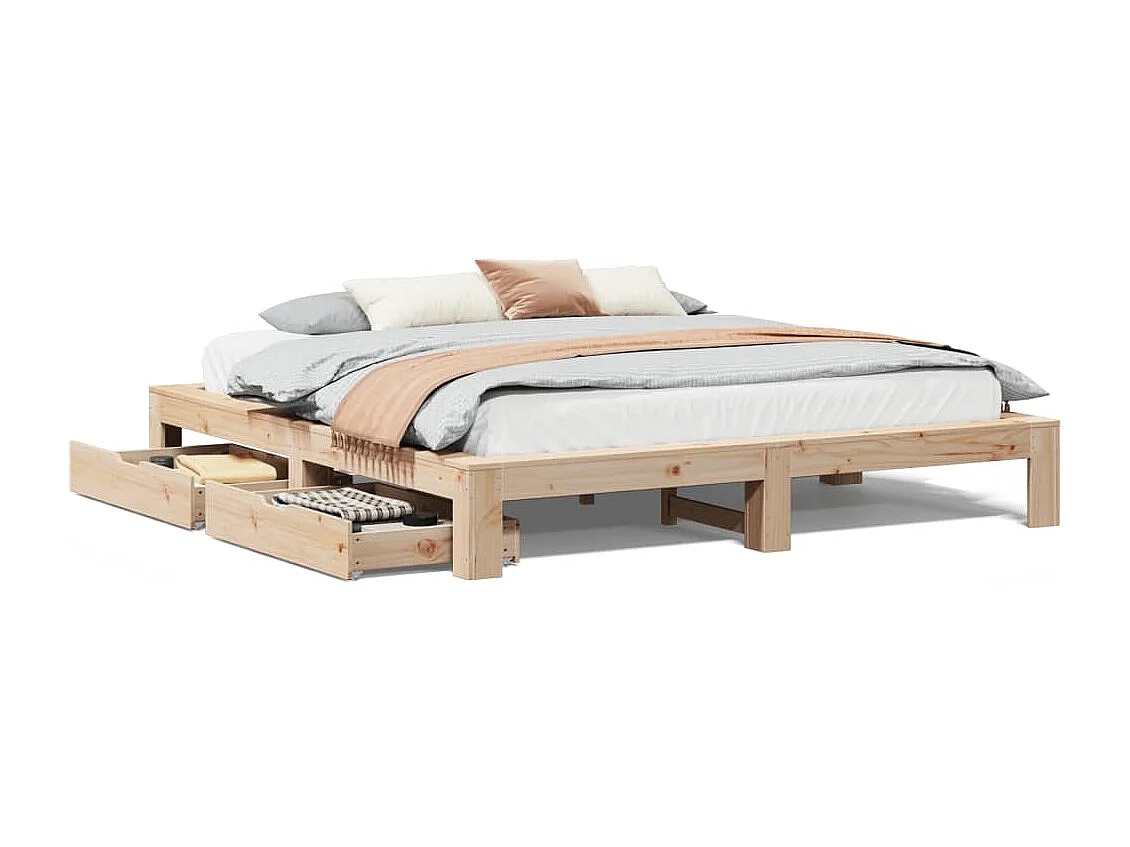 Cadre de lit sans matelas 200x200 cm bois massif de pin