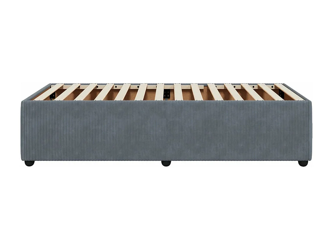 Cadre de lit sans matelas gris foncé 80x200 cm velours