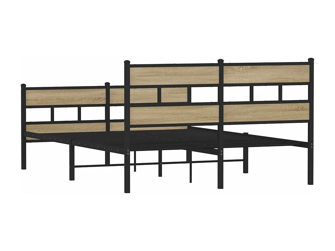 Metallbett ohne Matratze Sonoma-Eiche 150x200 cm