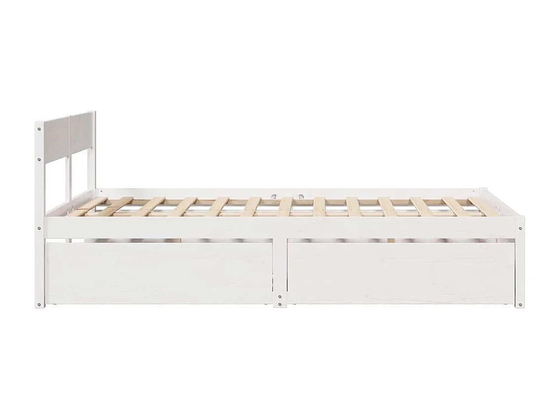 Letto senza Materasso Bianco 140x190 cm Legno Massello di Pino
