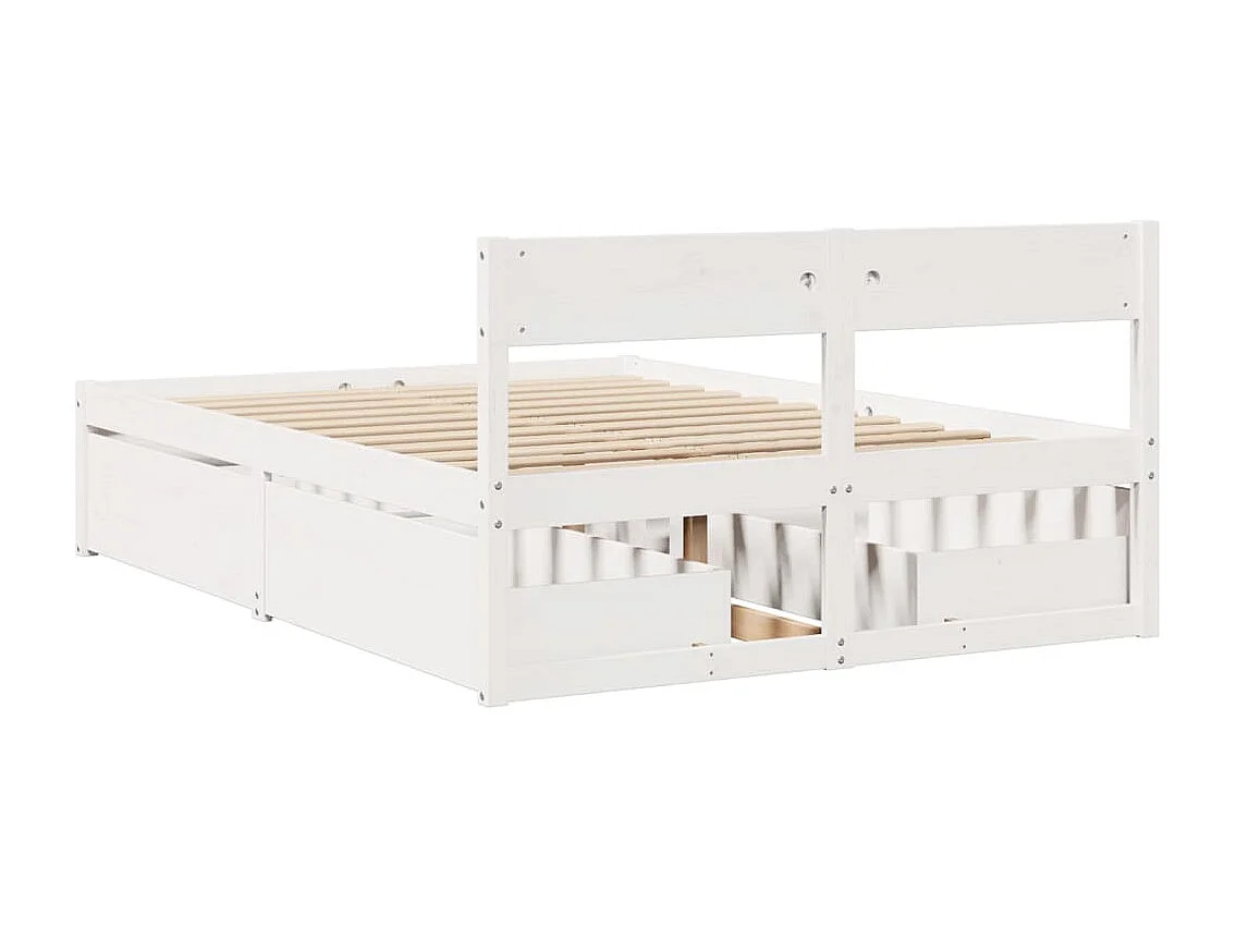 Letto senza Materasso Bianco 140x190 cm Legno Massello di Pino