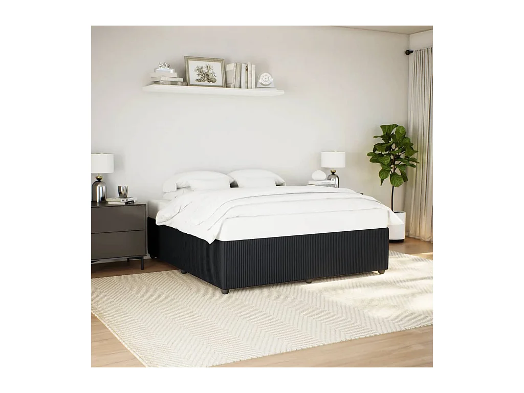 Cadre de lit sans matelas noir 180x200 cm velours