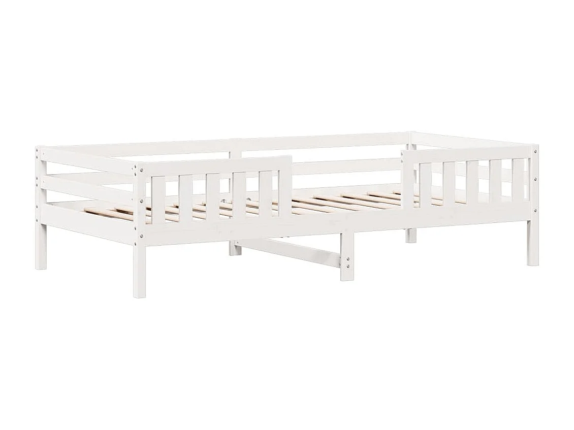 Estructura de cama sin colchón madera de pino blanca 90x200 cm