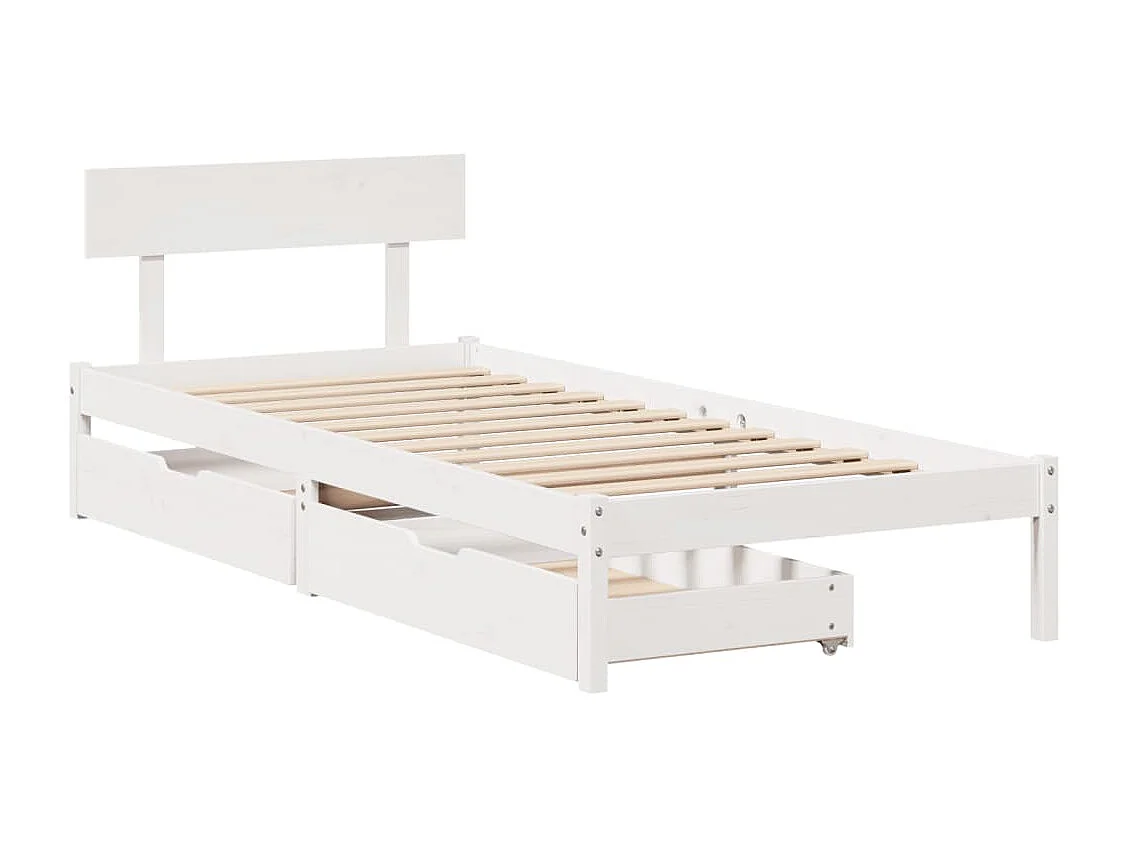 Cadre de lit sans matelas blanc 90x190 cm bois de pin massif