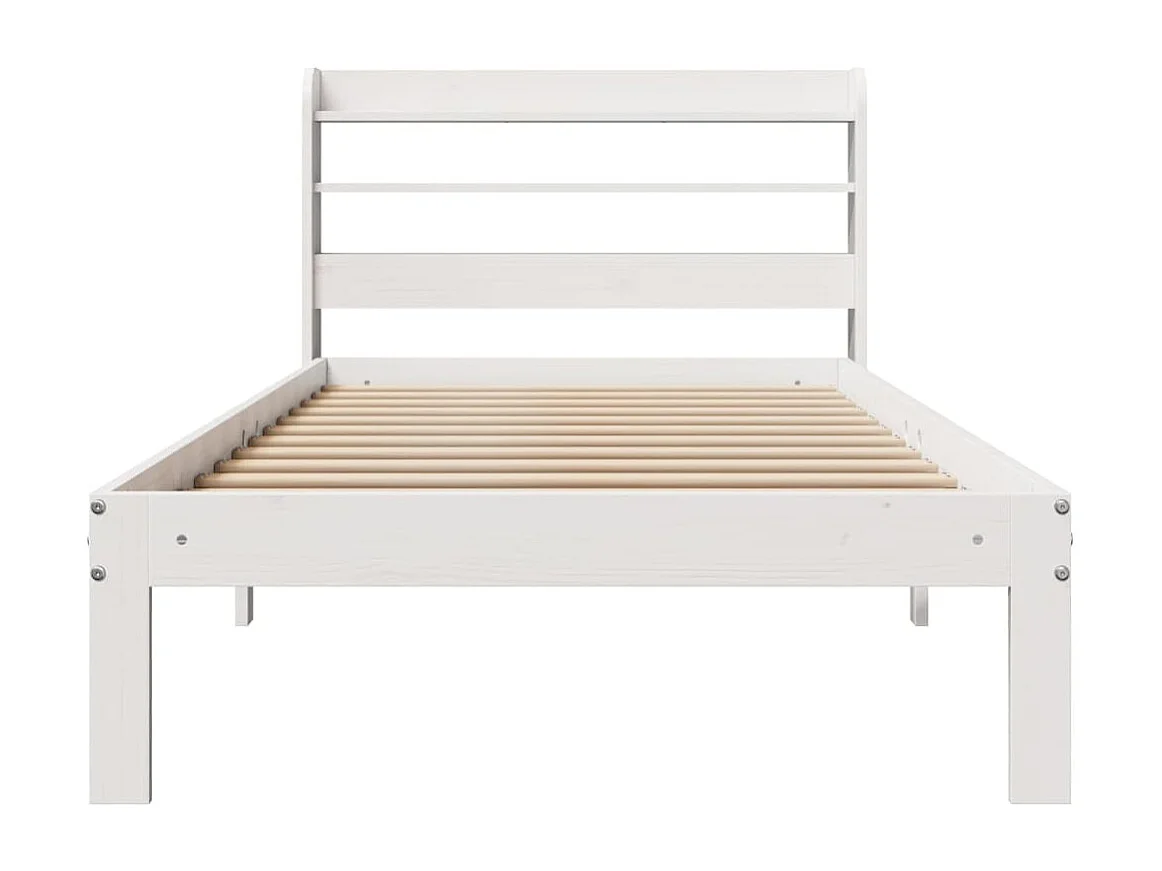 Cadre de lit avec tête de lit sans matelas blanc 90x190 cm