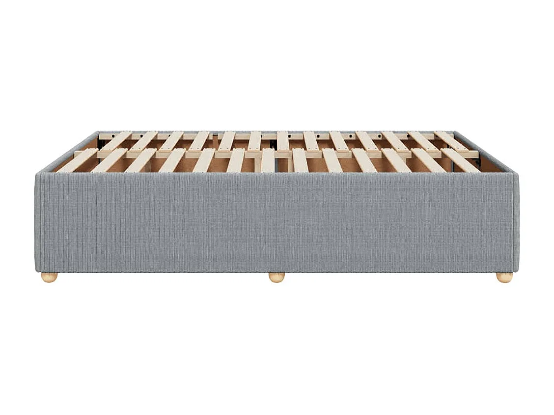 Cadre de lit sans matelas gris clair 140x190 cm tissu