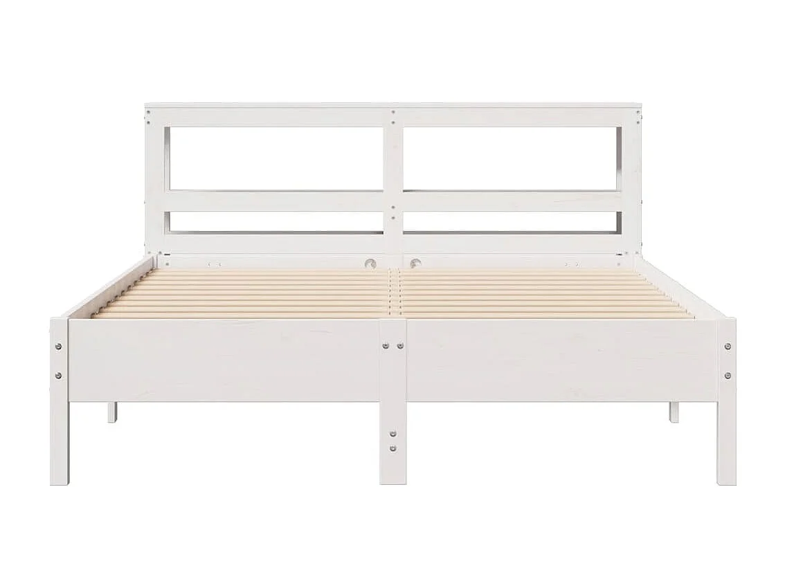 Letto senza Materasso Bianco 140x190 cm Legno Massello di Pino