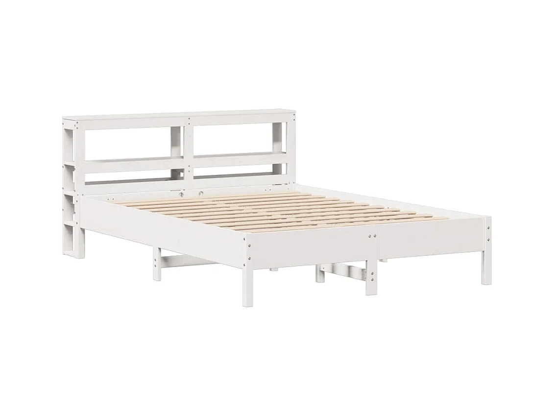 Cadre de lit sans matelas blanc 140x190 cm bois de pin massif