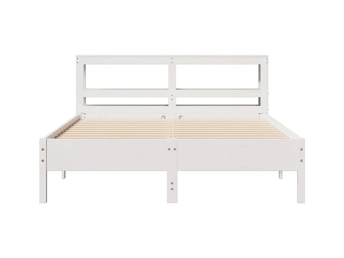 Cadre de lit sans matelas blanc 140x190 cm bois de pin massif