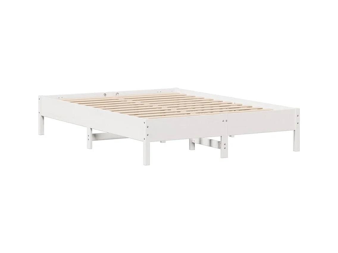 Cadre de lit sans matelas blanc 140x190 cm bois de pin massif