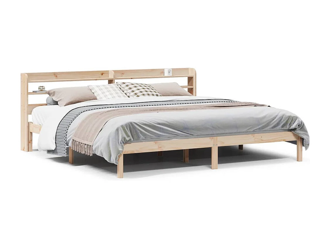 Cadre de lit sans matelas 200x200 cm bois massif de pin