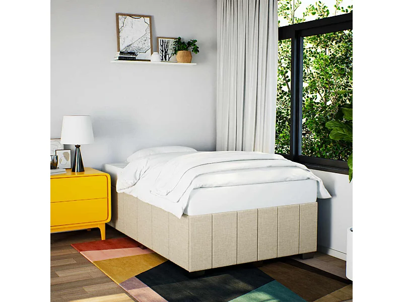Bedframe stof crèmekleurig 120x190 cm