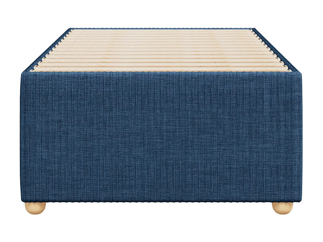 Cadre de lit sans matelas bleu 90x190 cm tissu