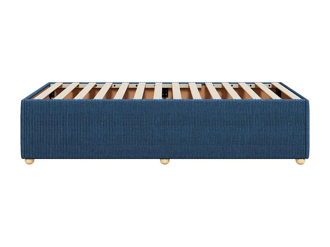 Cadre de lit sans matelas bleu 90x190 cm tissu