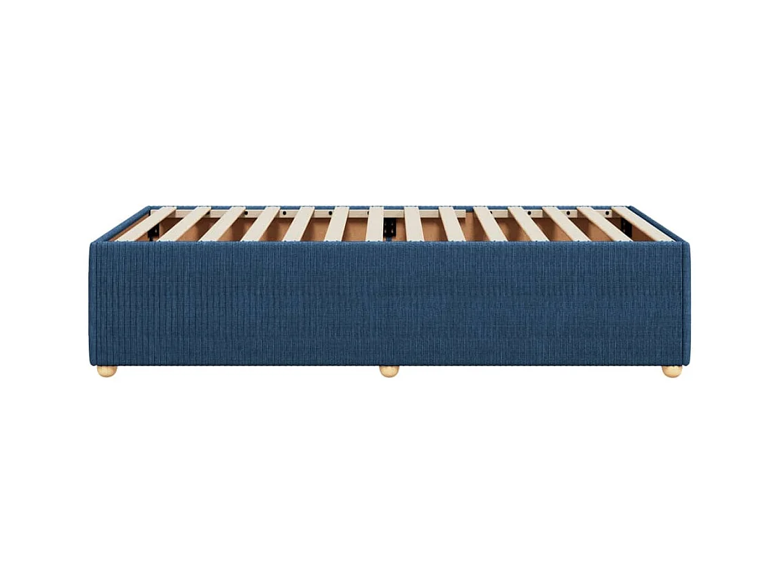 Cadre de lit sans matelas bleu 90x190 cm tissu