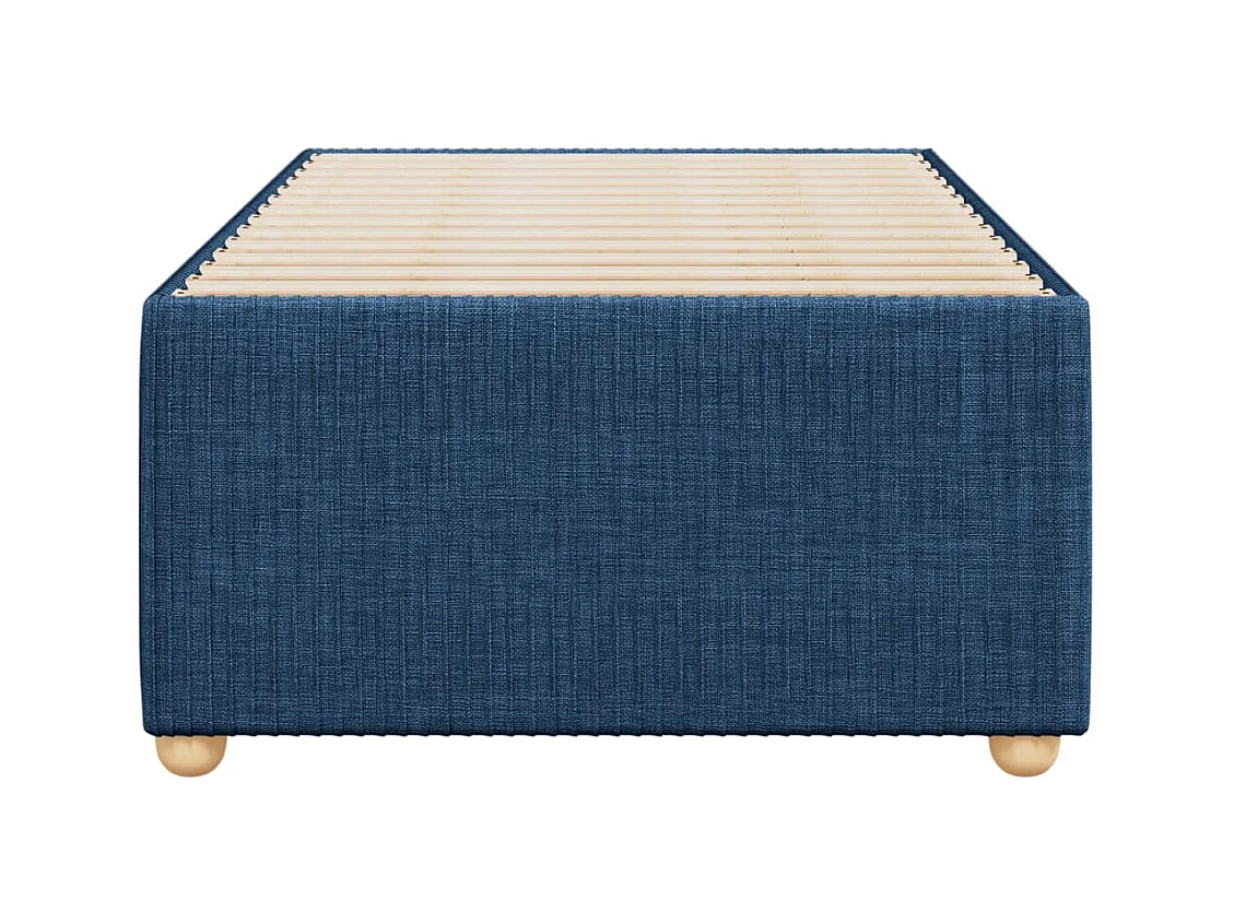 Cadre de lit sans matelas bleu 90x190 cm tissu