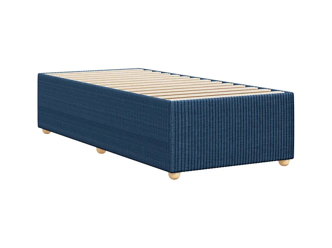 Cadre de lit sans matelas bleu 90x190 cm tissu