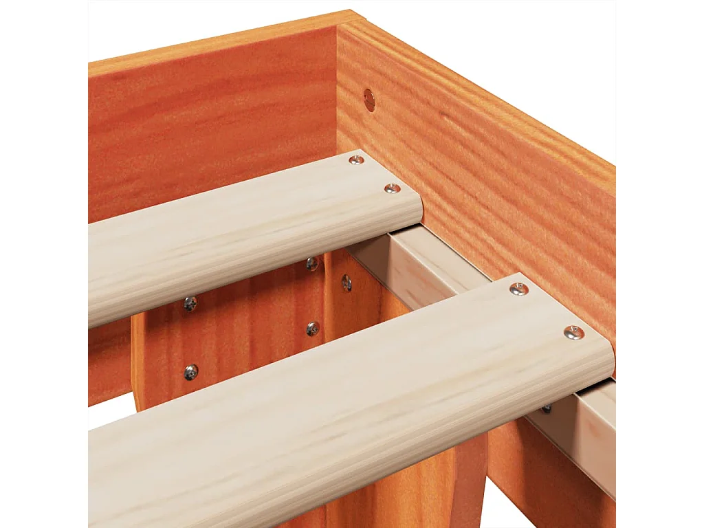Cadre de lit sans matelas cire marron 140x200cm bois pin massif