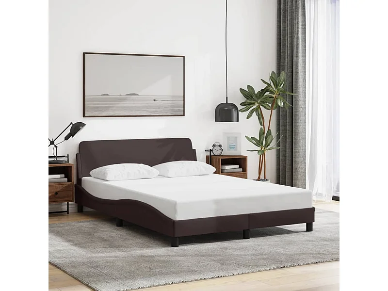 Giroletto senza Materasso Marrone Scuro 140x200 cm Tessuto