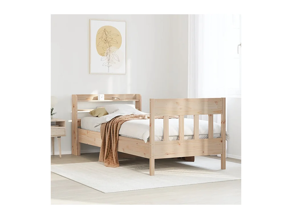 Letto senza Materasso 75x190 cm in Legno Massello Pino