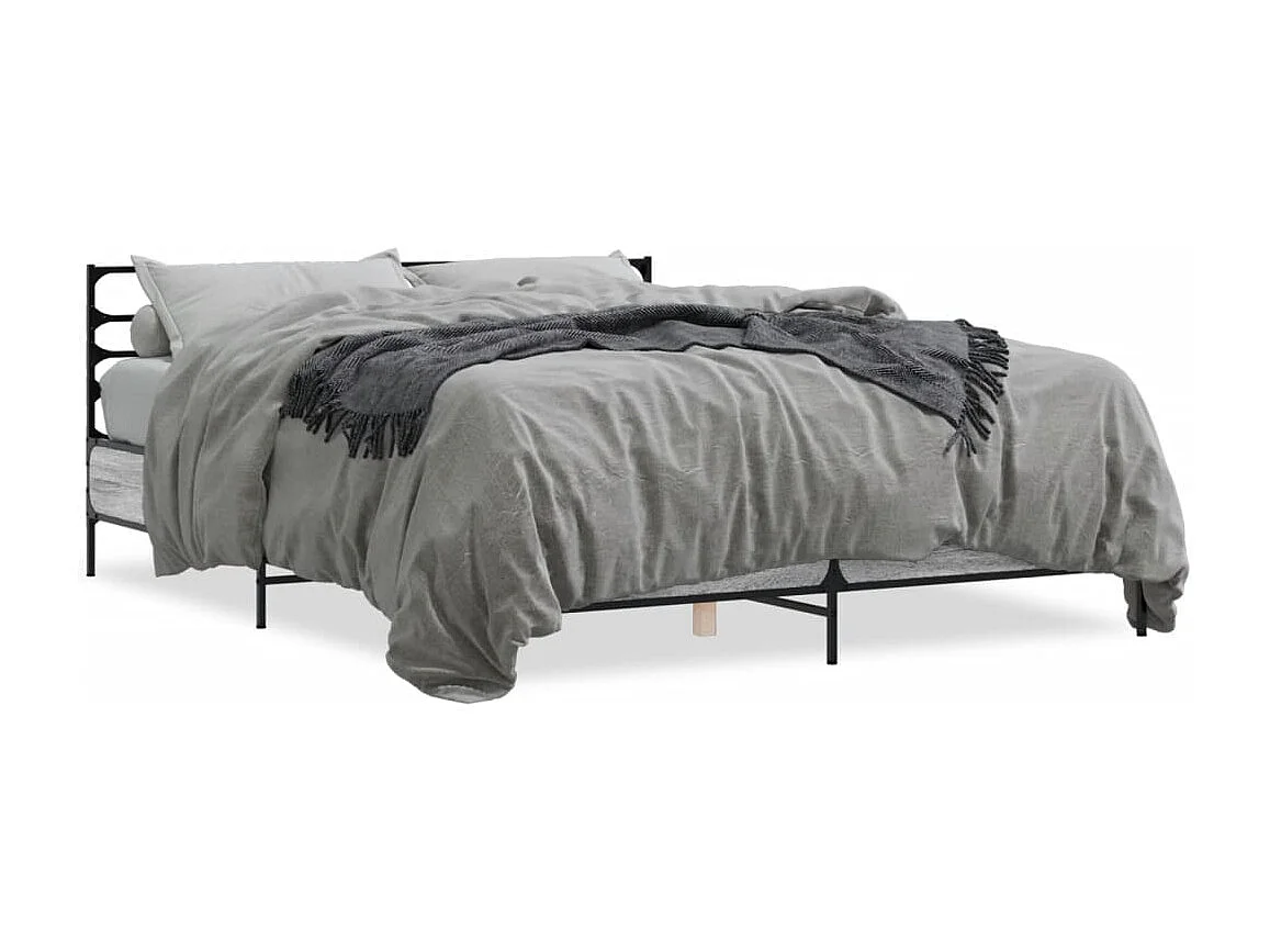 Cadre de lit sans matelas sonoma gris 150x200 cm