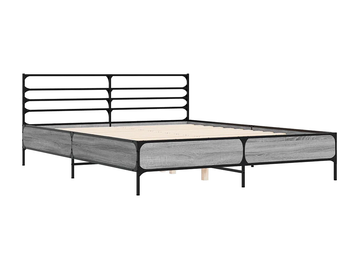 Estrutura de cama 150x200 cm derivados madeira/metal