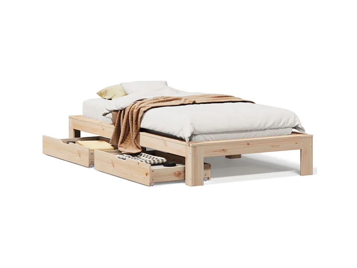 Cadre de lit sans matelas 100x200 cm bois massif de pin