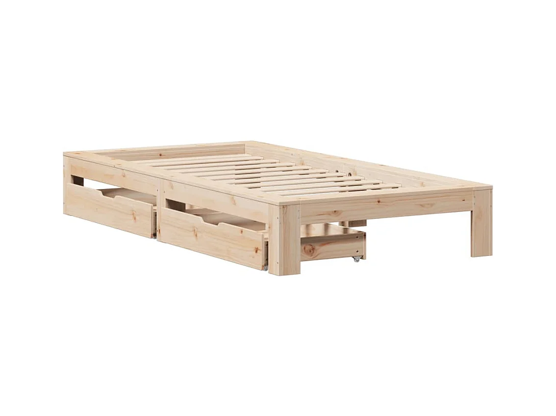 Cadre de lit sans matelas 100x200 cm bois massif de pin