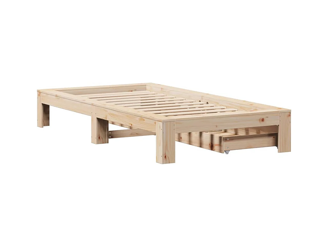 Cadre de lit sans matelas 100x200 cm bois massif de pin