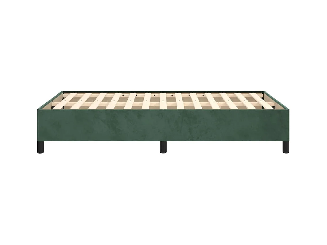 Cadre de lit sans matelas vert foncé 120x190 cm velours