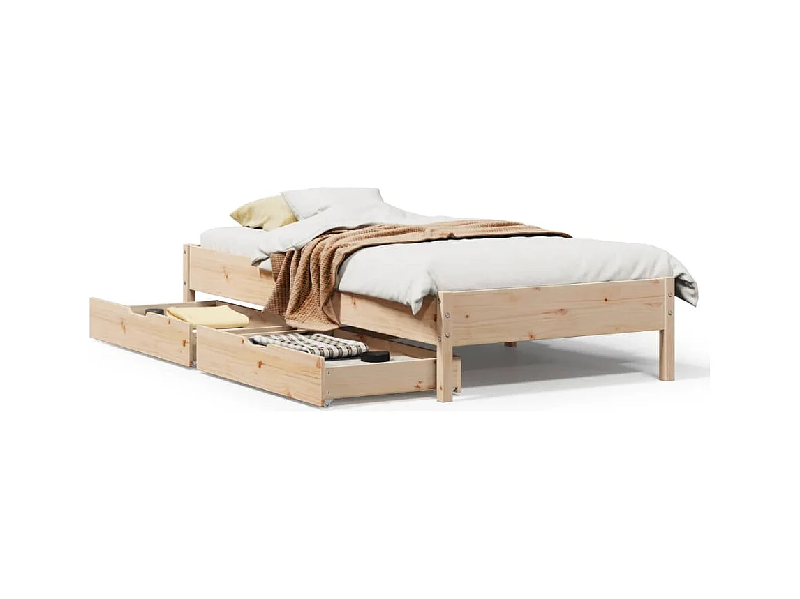 Cadre de lit sans matelas 100x200 cm bois massif de pin