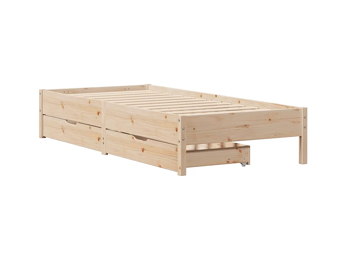 Cadre de lit sans matelas 100x200 cm bois massif de pin