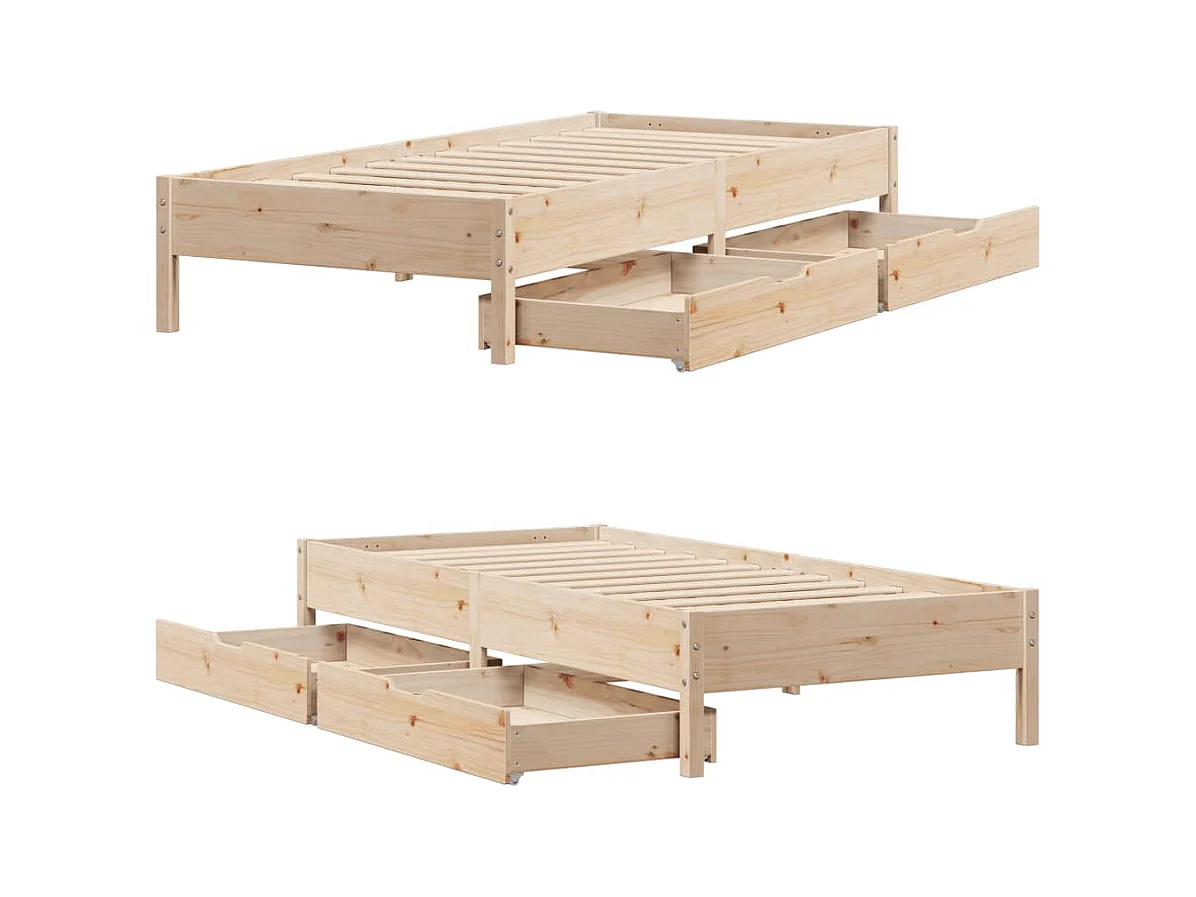 Cadre de lit sans matelas 100x200 cm bois massif de pin
