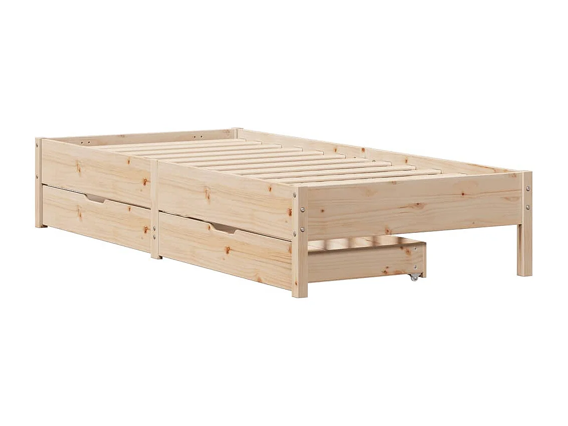 Cadre de lit sans matelas 100x200 cm bois massif de pin