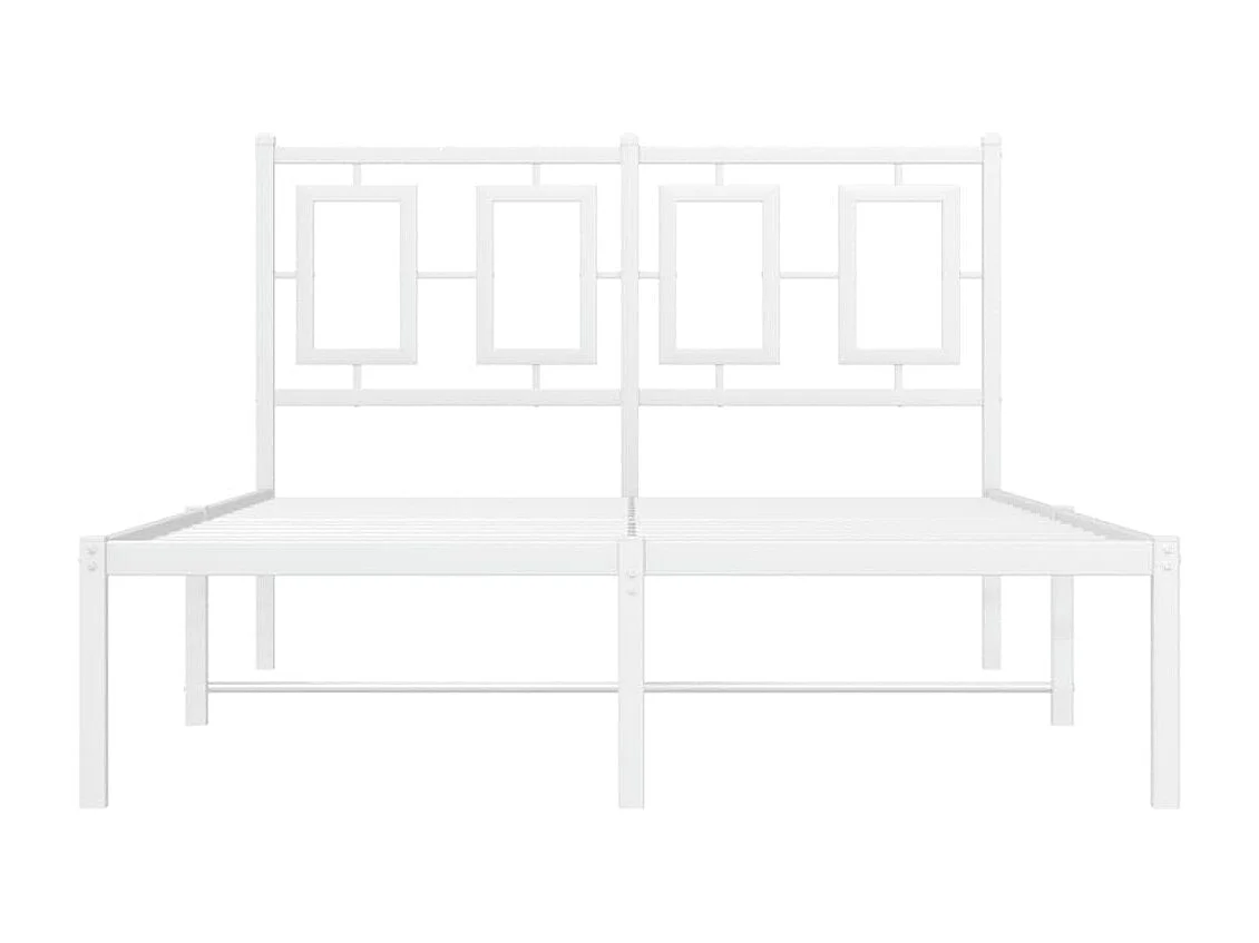 Giroletto con Testiera in Metallo Bianco 120x200 cm