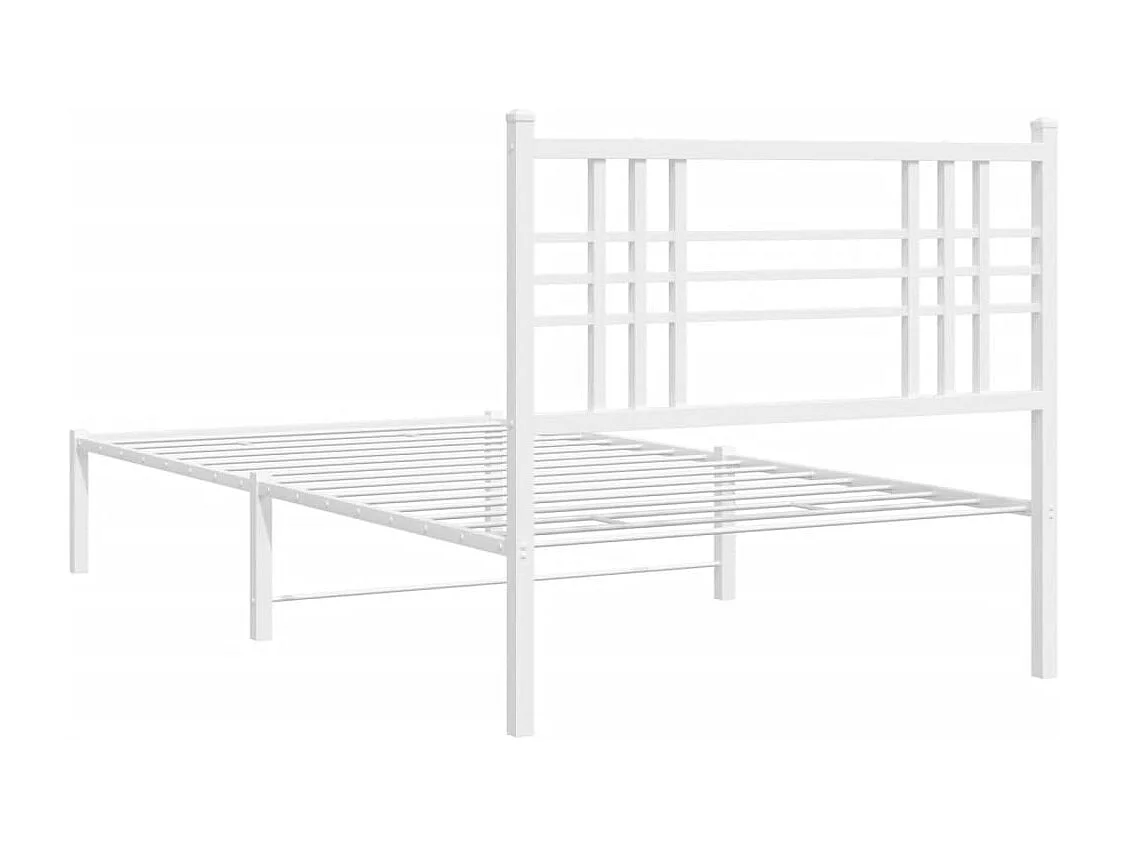 Giroletto con Testiera Metallo Bianco 100x200 cm