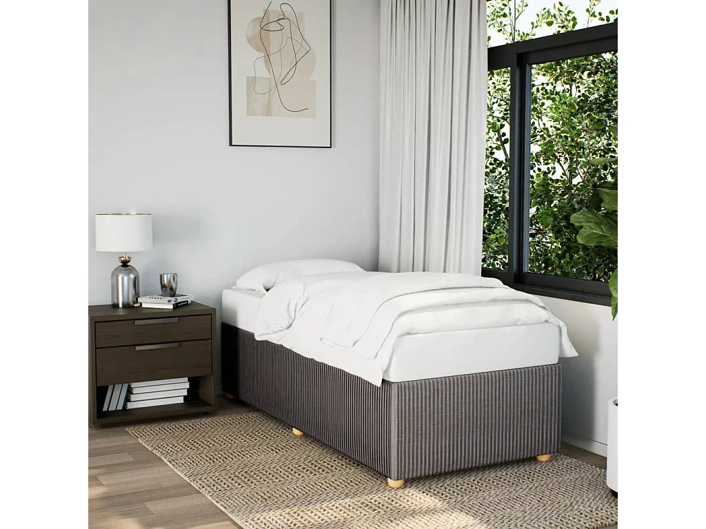 Cadre de lit sans matelas taupe 80x200 cm tissu