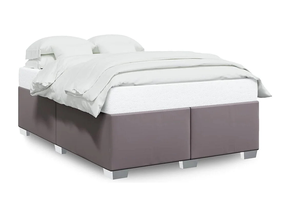 Cadre de lit sans matelas gris 160x200 cm similicuir