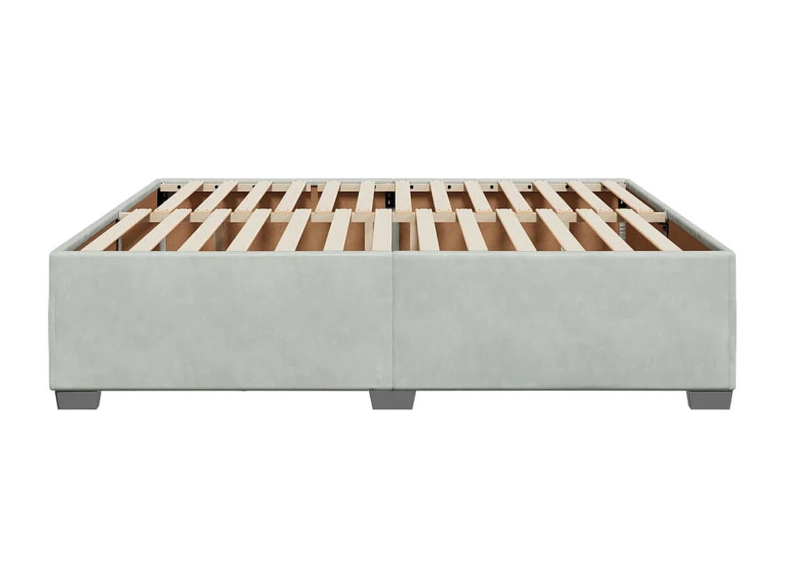 Cadre de lit sans matelas gris clair 180x200 cm velours
