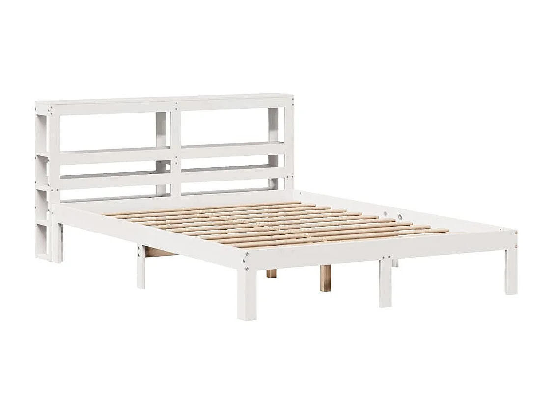 Estrutura de cama c/ cabeceira sem colchão 140x190 cm branco