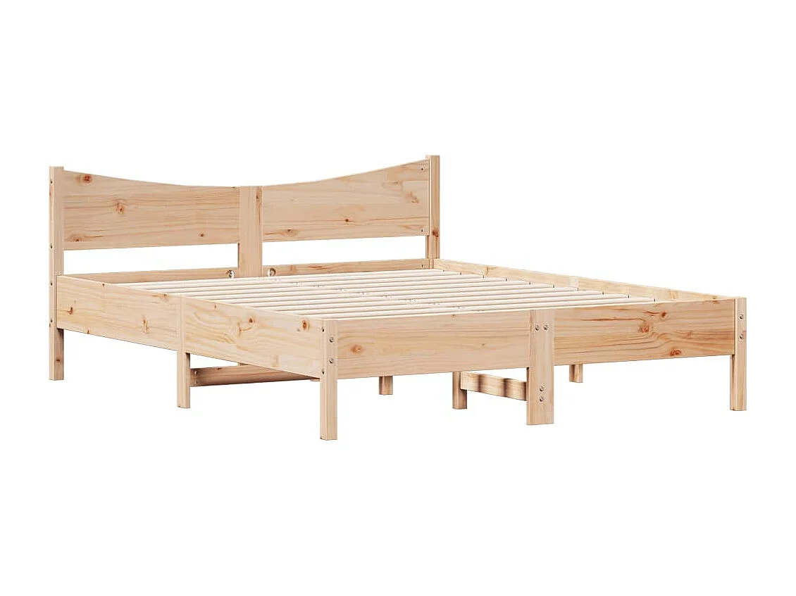 Estructura de cama sin colchón madera de pino blanco 150x200 cm