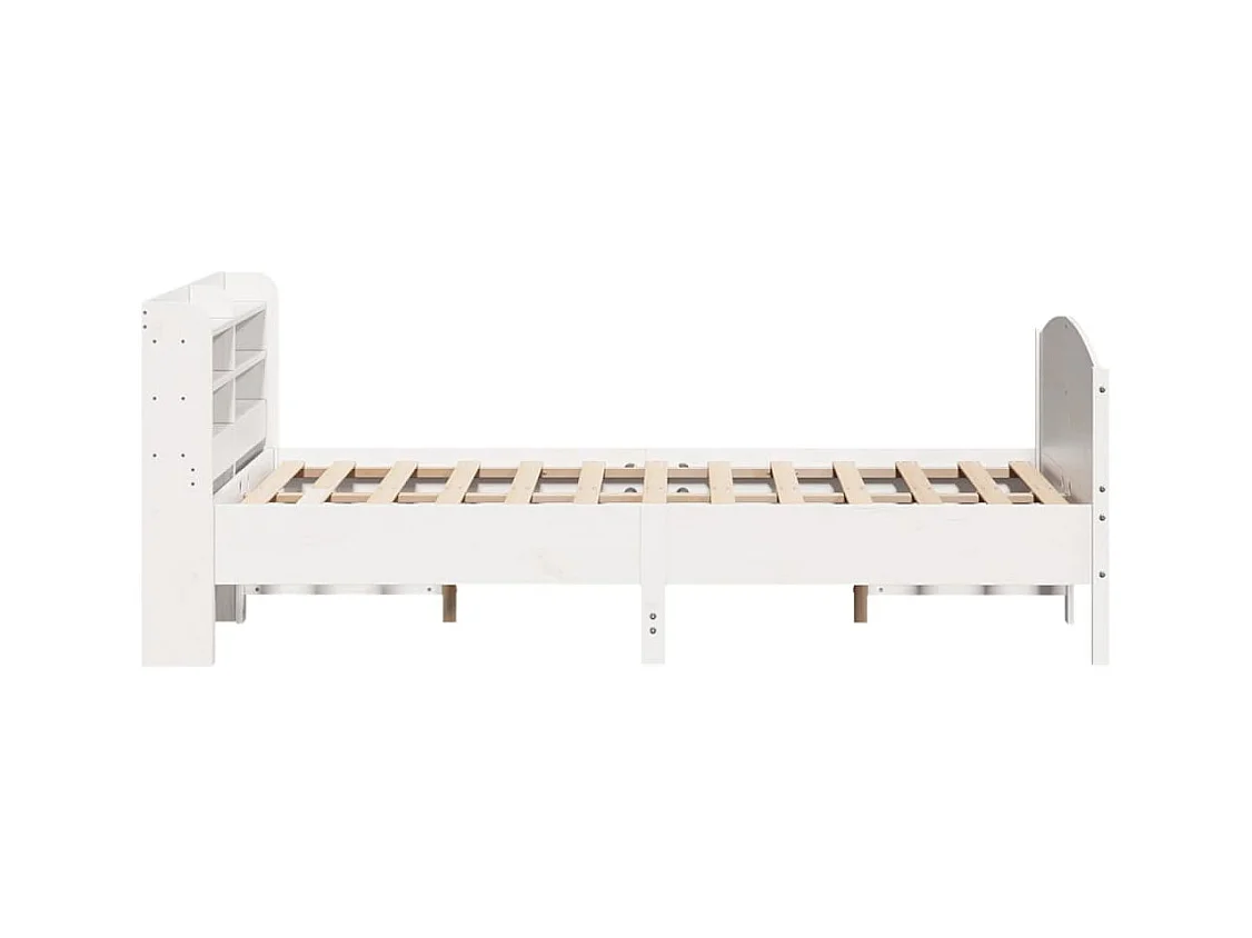 Cadre de lit sans matelas blanc 120x190 cm bois de pin massif