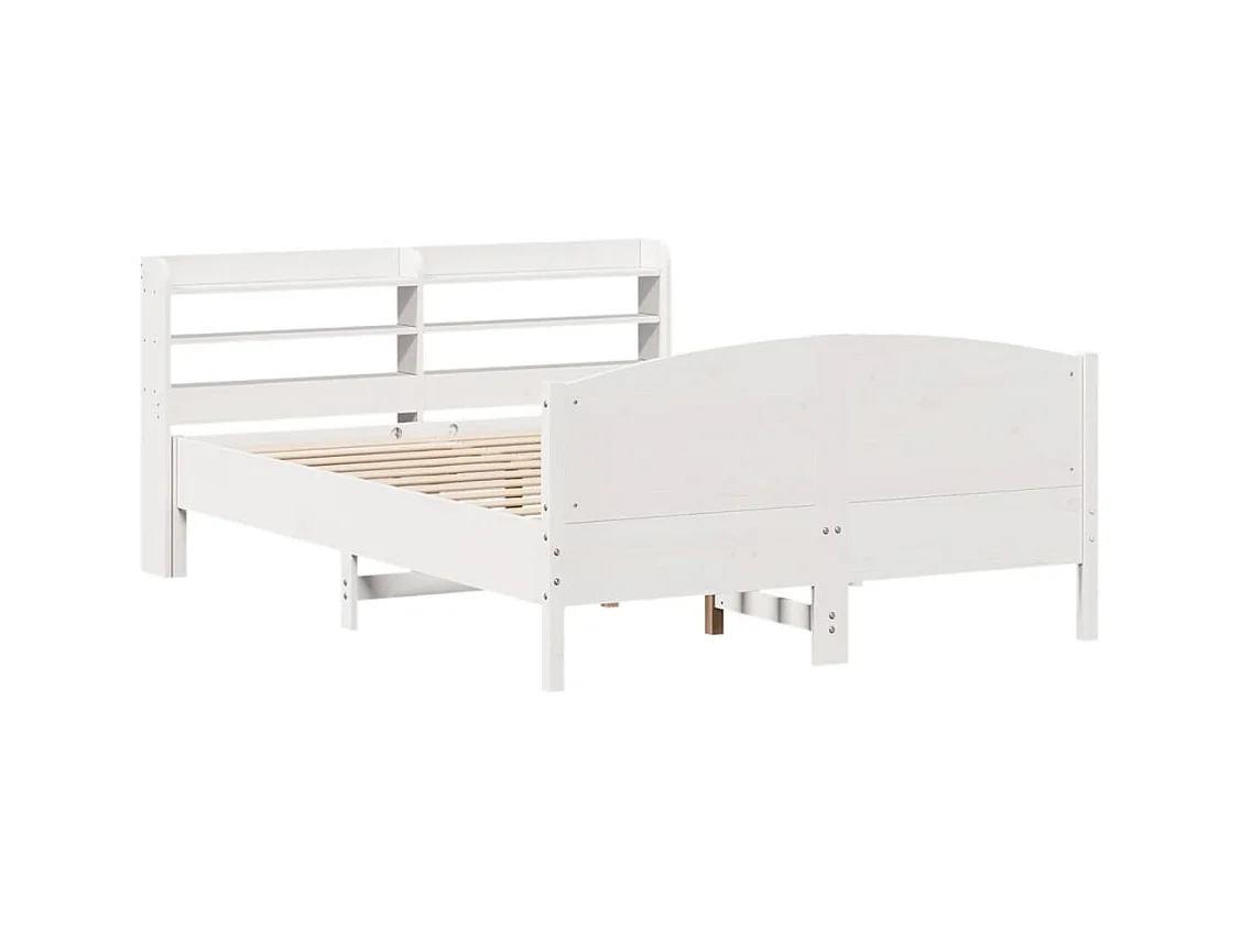 Cadre de lit sans matelas blanc 120x190 cm bois de pin massif