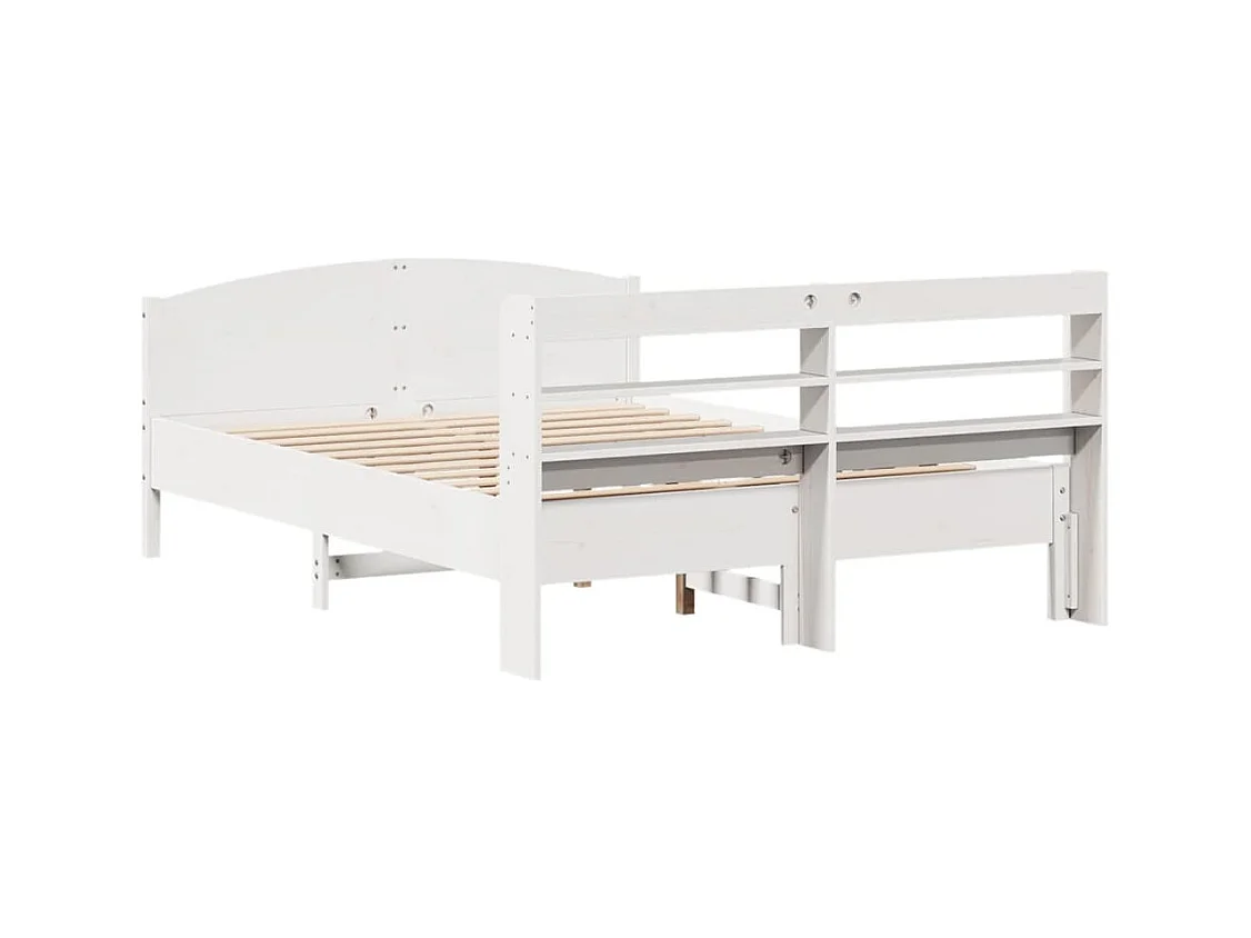 Cadre de lit sans matelas blanc 120x190 cm bois de pin massif