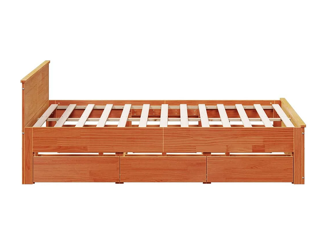 Cadre de lit sans matelas avec tête de lit 200x200 cm bois pin