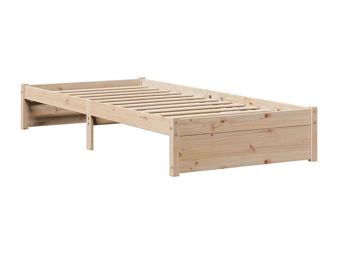 Giroletto con Testiera 90x190 cm in Legno Massello di Pino