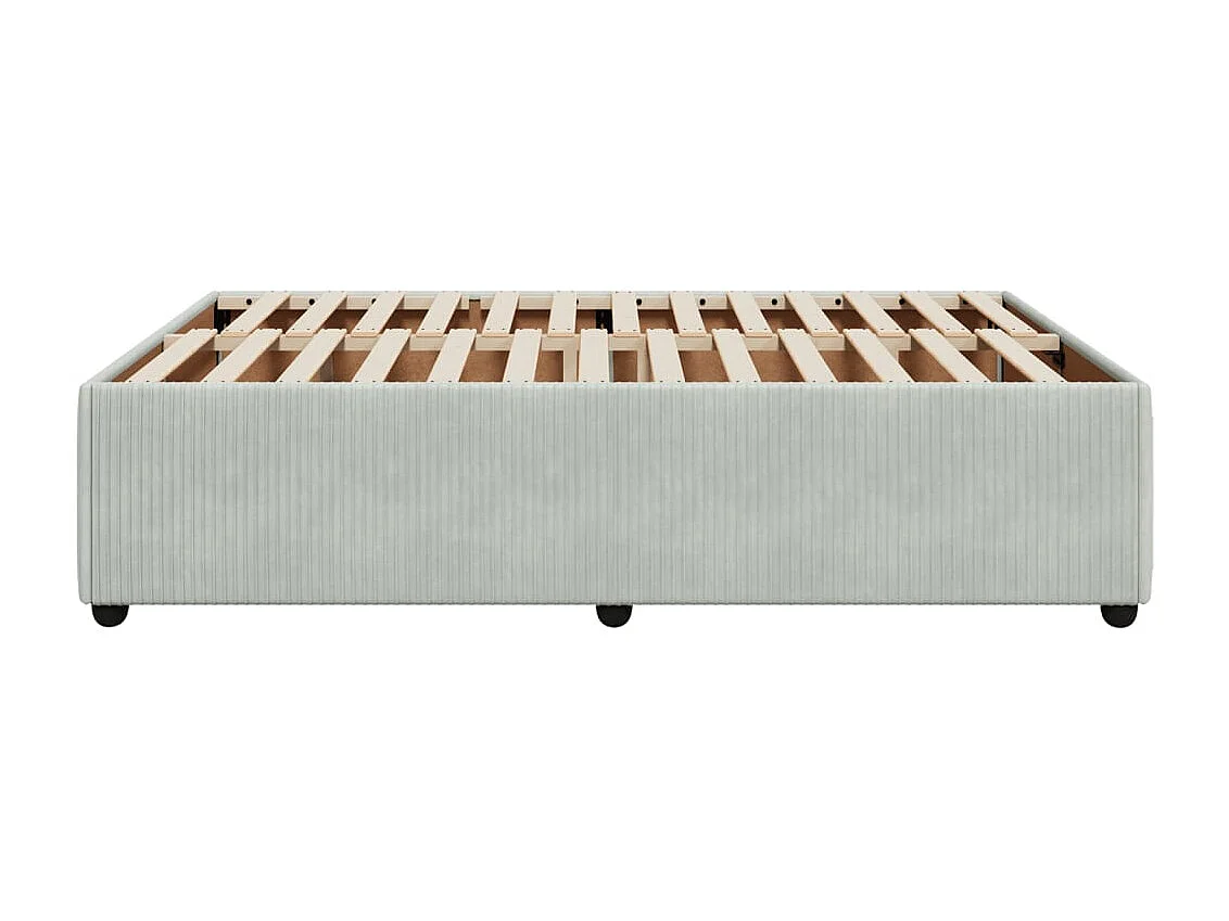 Giroletto senza Materasso Grigio Chiaro 160x200 cm Velluto